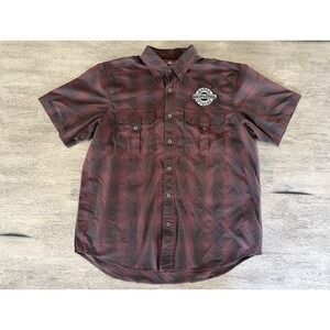 Harley Davidson Shirt Mens Button Up Performance Short Sleeve Garage Biker XL